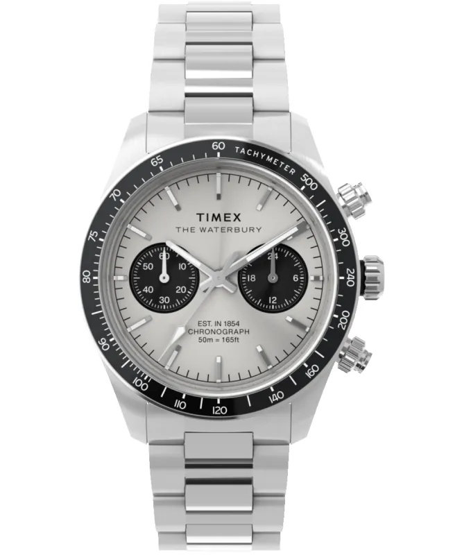 Waterbury Heritage Chronograph 39mm Stainless Steel Bracelet Watch   sold by Timex