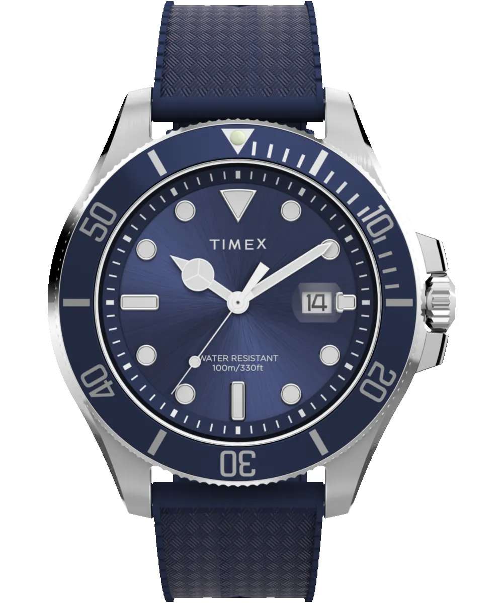 Harborside Coast 44mm Synthetic Rubber Strap Watch sold by Timex