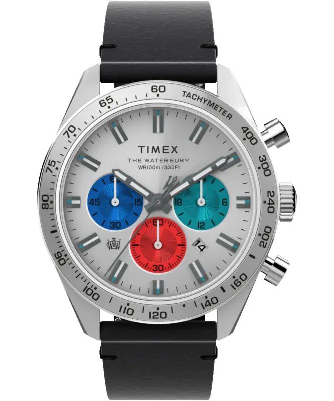 Waterbury Chronograph 41mm Leather Strap Watch sold by Timex