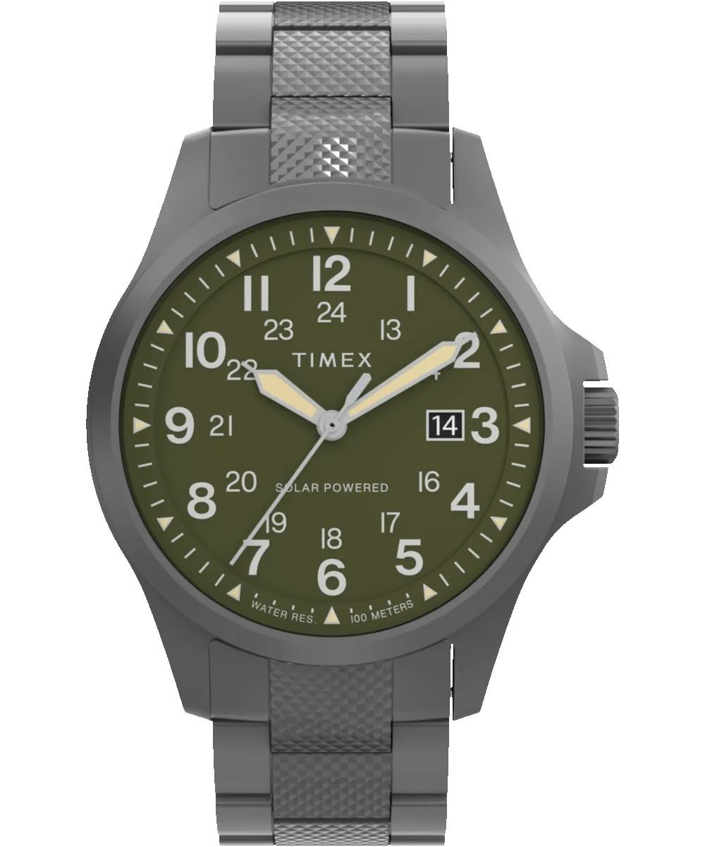 Expedition® Field Solar 41mm Stainless Steel Bracelet Watch sold by Timex