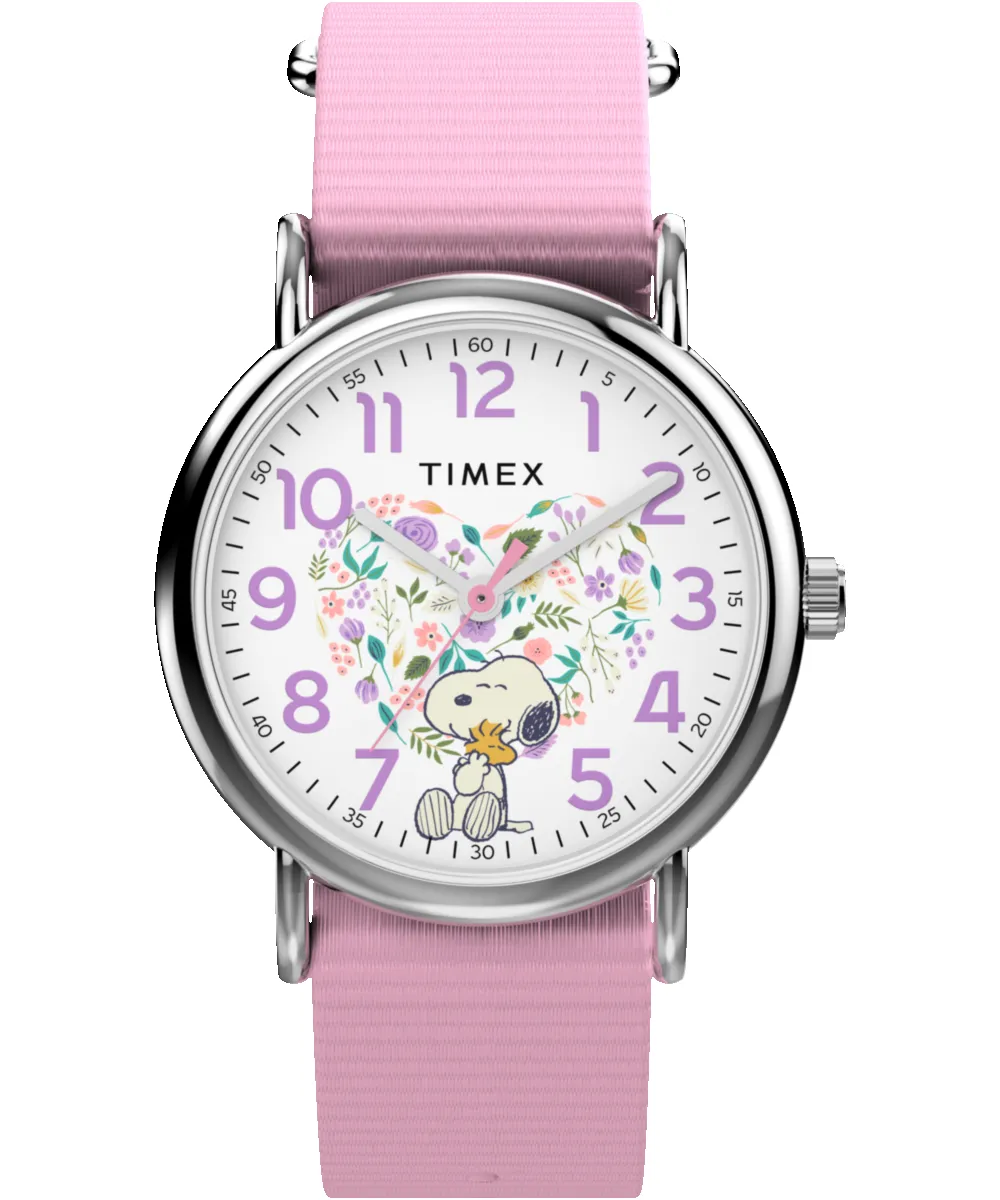Timex x Peanuts Weekender In Bloom 38mm Fabric Strap Watch sold by Timex