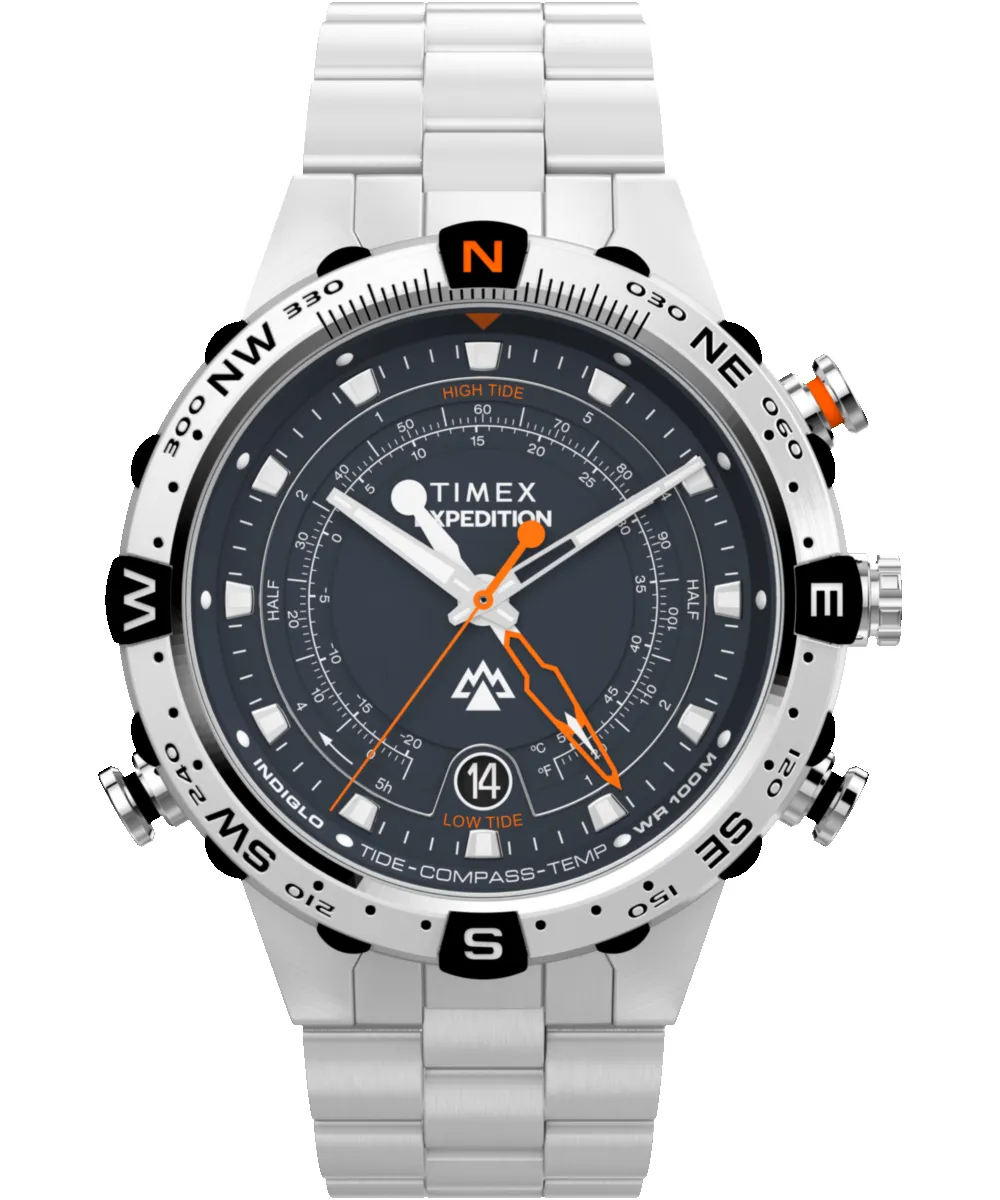 Expedition Tide-Temp-Compass 45mm Stainless Steel Bracelet Watch sold by Timex