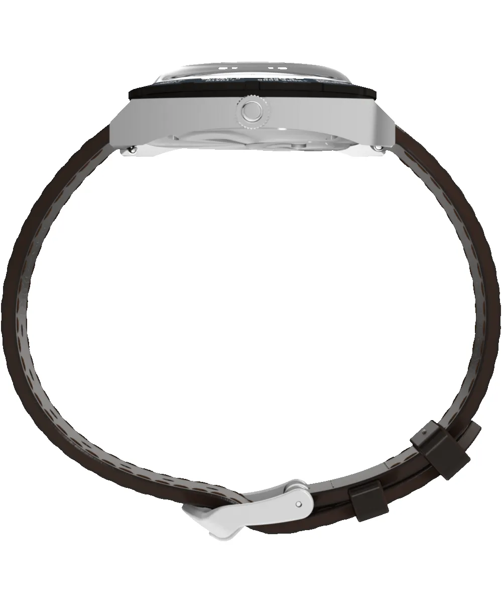 Q Timex® 1972 World Time 39mm Leather Strap Watch sold by Timex product image thumbnail 2