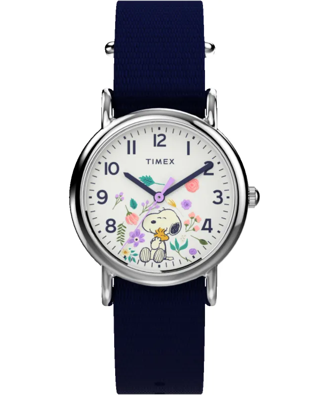 Timex x Peanuts Weekender In Bloom 31mm Fabric Strap Watch sold by Timex