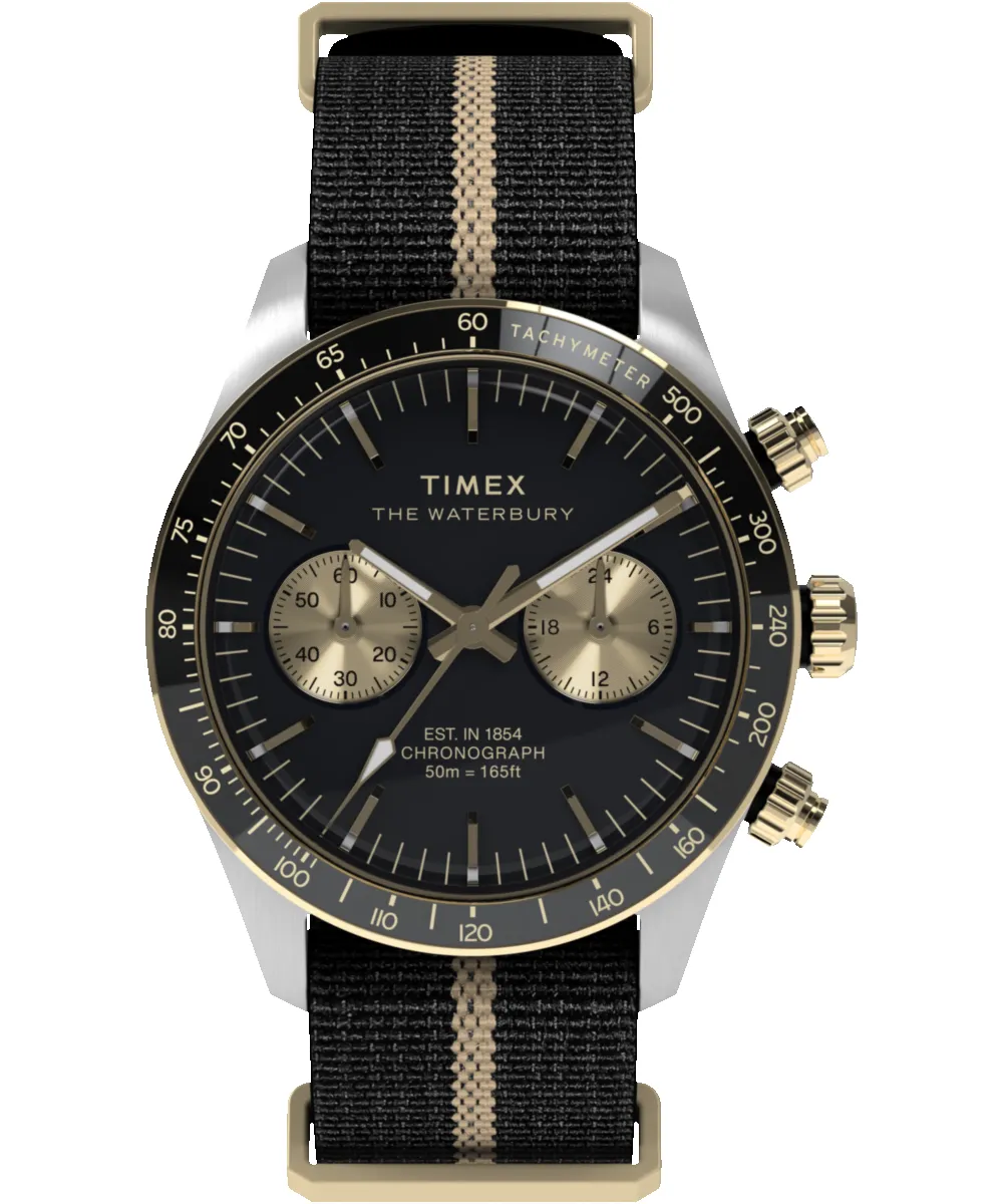 Waterbury Heritage Chronograph 39mm Fabric Strap Watch sold by Timex