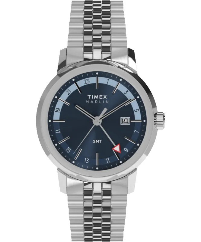 Marlin® Quartz GMT 40mm Stainless Steel Bracelet Watch sold by Timex