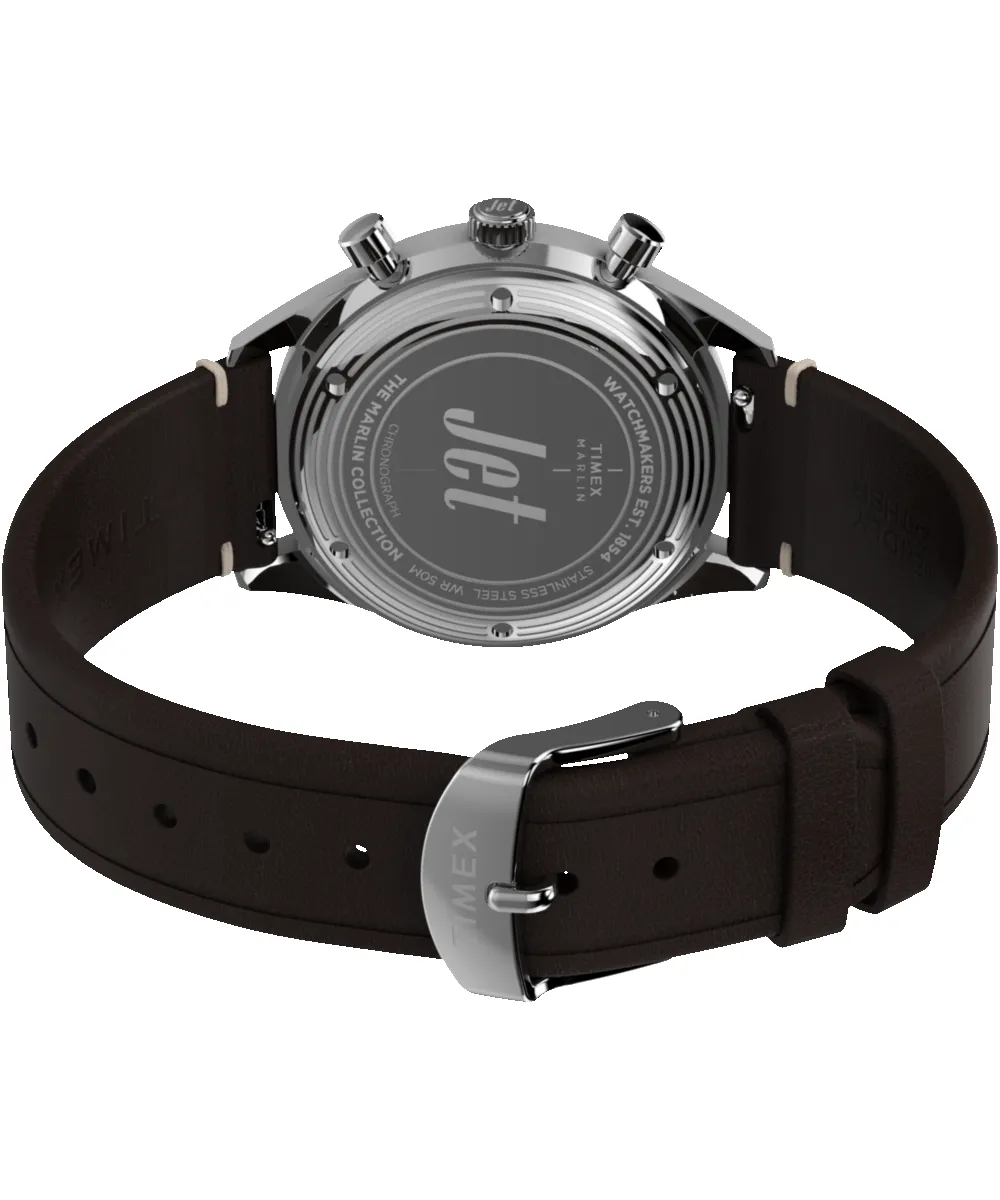 Marlin® Jet Quartz Chronograph 40mm Leather Strap Watch sold by Timex product image thumbnail 5