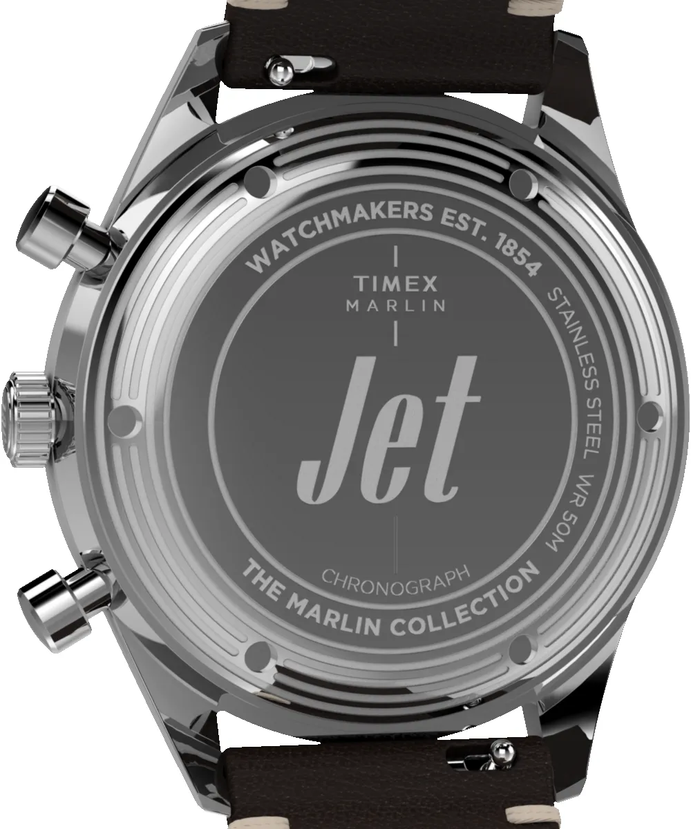 Marlin® Jet Quartz Chronograph 40mm Leather Strap Watch sold by Timex product image thumbnail 4