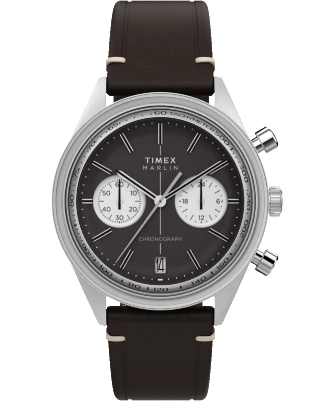Marlin® Jet Quartz Chronograph 40mm Leather Strap Watch sold by Timex