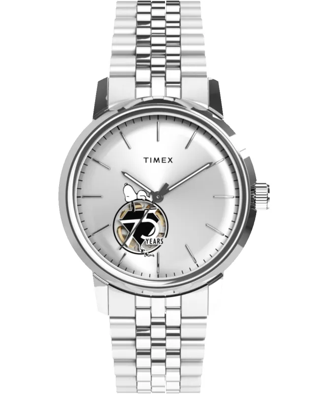 Timex x Peanuts® Marlin® Automatic 75th Anniversary 40mm Stainless Steel Bracelet Watch sold by Timex