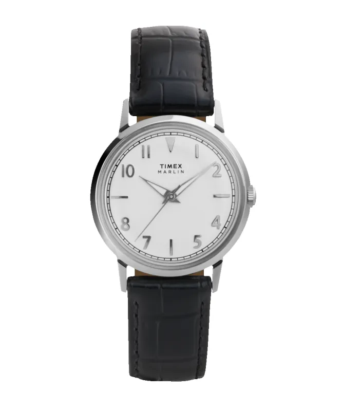 Marlin® Quartz 34mm Leather Strap Watch sold by Timex