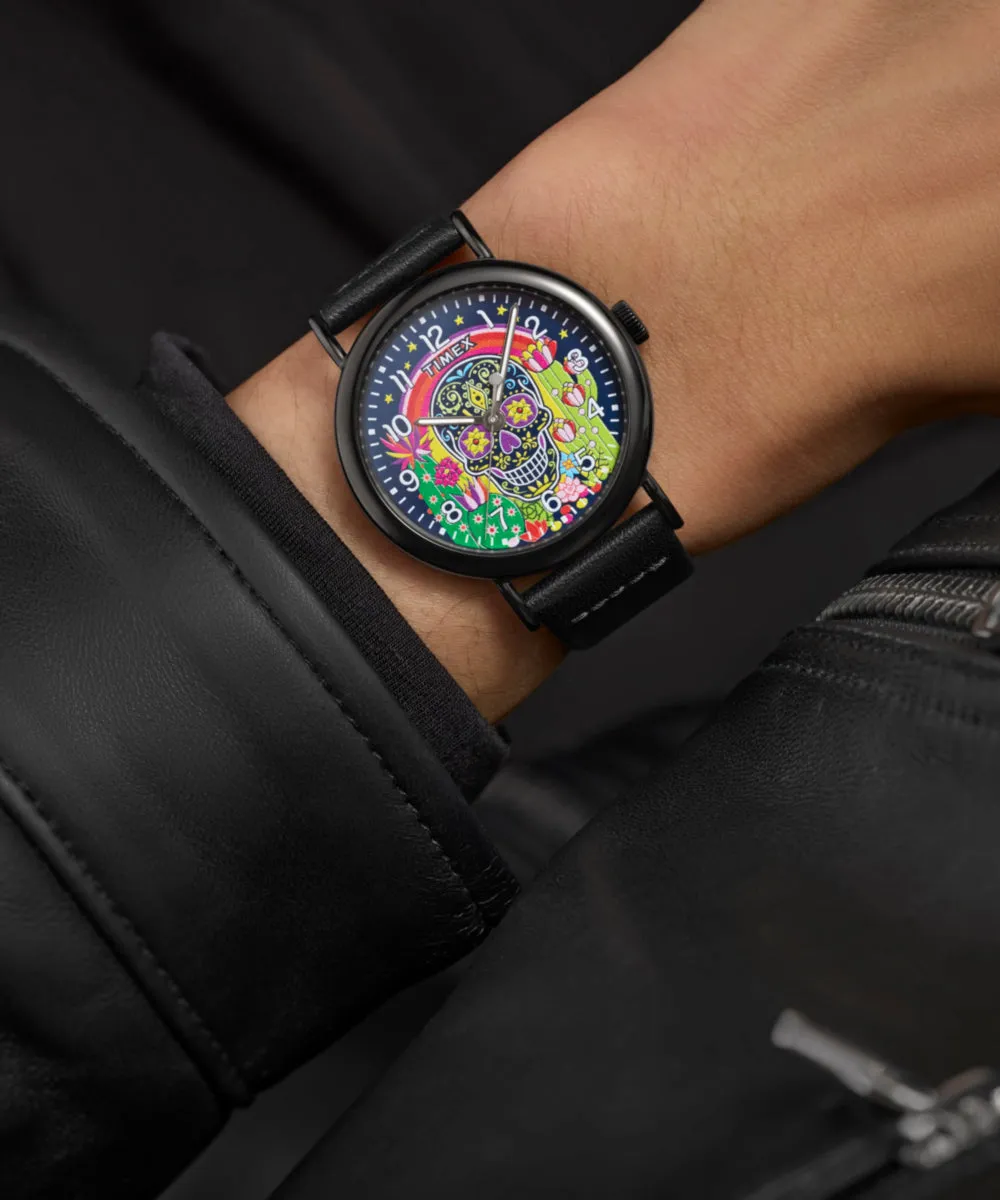 Timex Weekender Day of the Dead 40mm Leather Strap Watch sold by Timex product image thumbnail 2