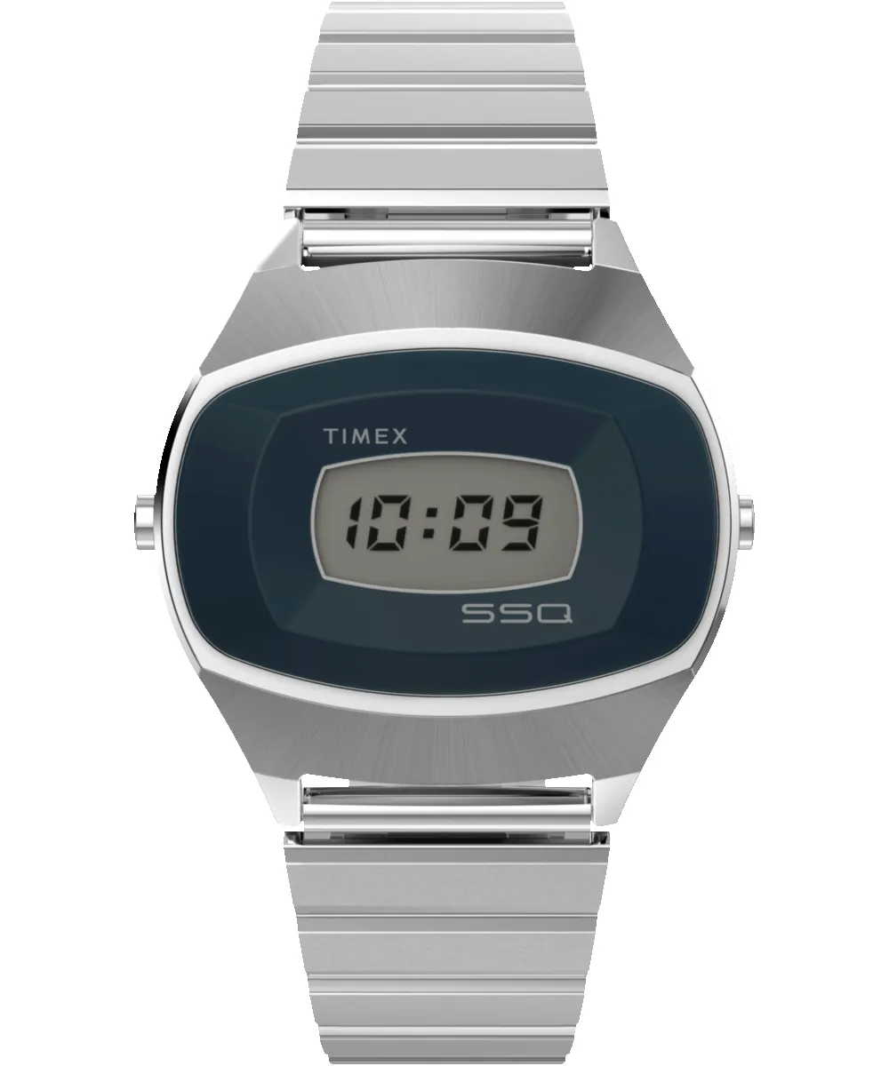 Q Timex® 1975 SSQ Digital Reissue 38mm Stainless Steel Bracelet Watch sold by Timex