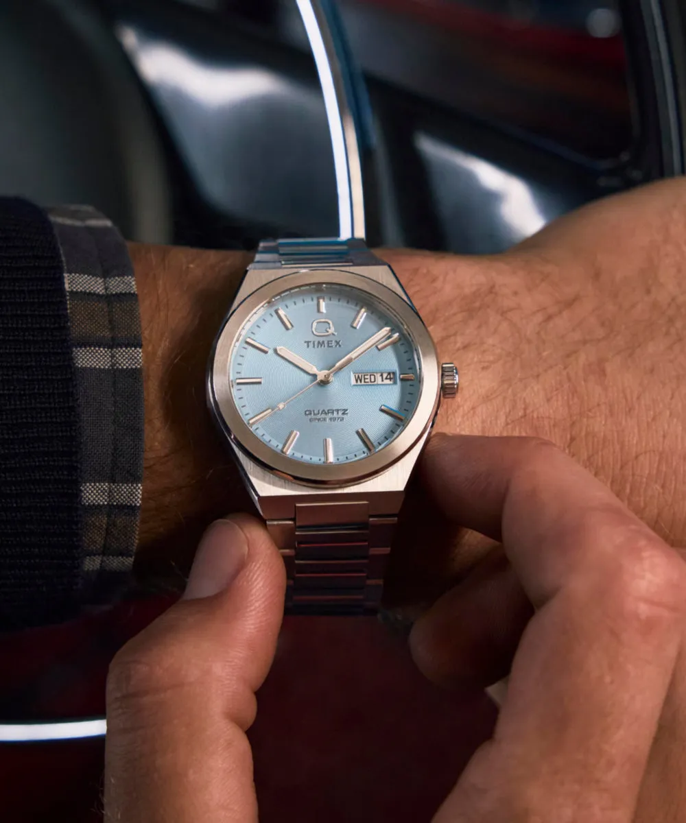 Q Timex® Continental Day and Date 39mm Stainless Steel Bracelet Watch sold by Timex product image thumbnail 2