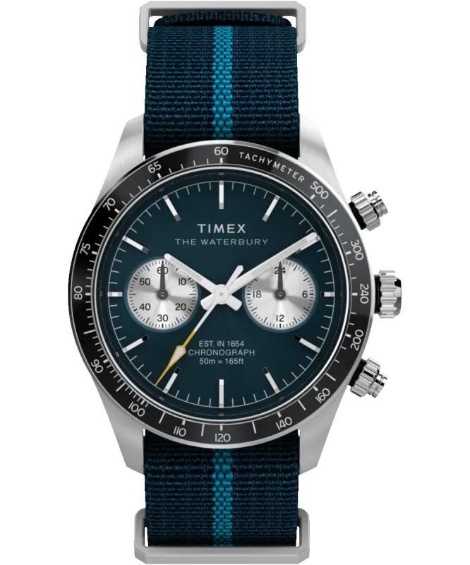 Waterbury Heritage Chronograph 39mm Fabric Strap Watch sold by Timex