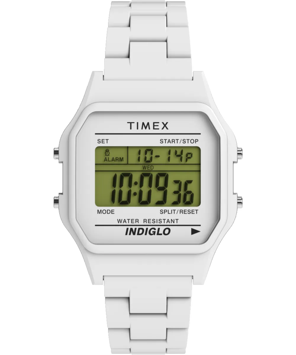 Timex 80 36mm Glossy White Resin Bracelet Watch sold by Timex