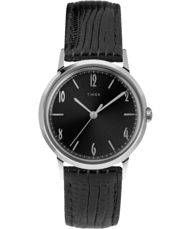 Marlin® Hand-Wound 34mm Leather Strap Watch sold by Timex