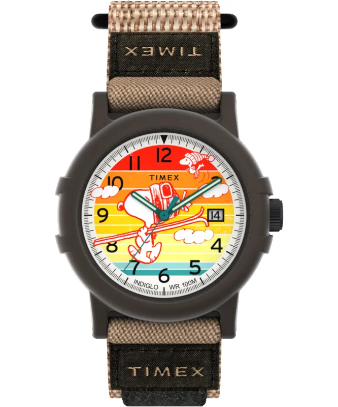 Timex x Peanuts® Camper Ski 38mm Fabric Strap Watch sold by Timex