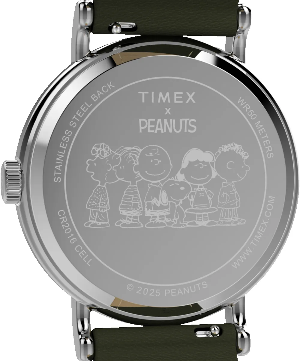 Timex x Peanuts® Weekender Holiday Dial 40mm Leather Strap Watch sold by Timex product image thumbnail 4