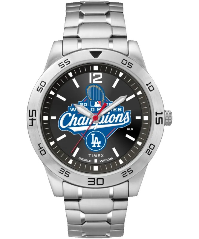 Timex Citation Los Angeles Dodgers 2025 World Series 42mm Stainless Steel Expansion Band Watch sold by Timex