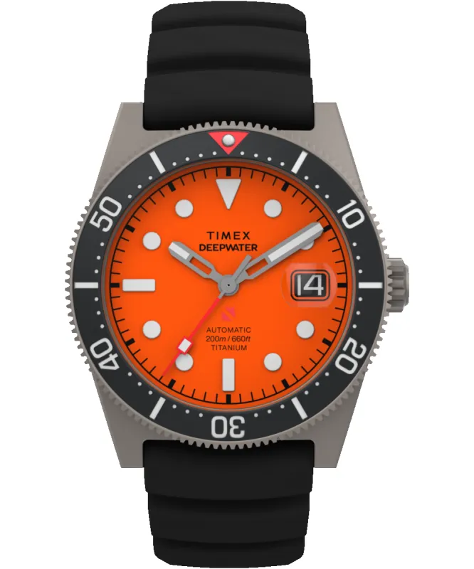 Deepwater Reef 200 41mm Synthetic Rubber Strap Watch made by Timex