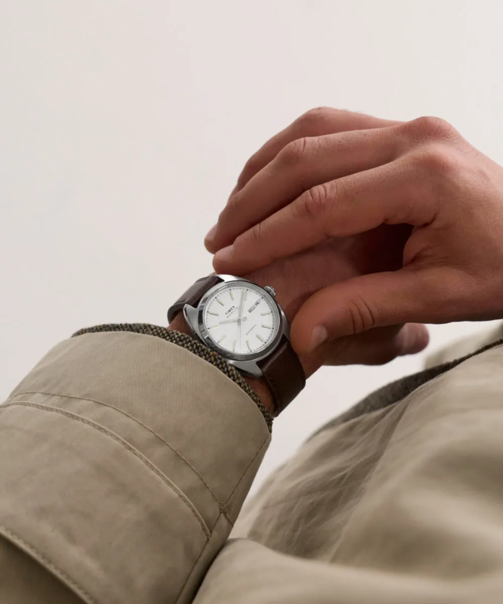 Marlin® Draper Automatic 37mm Leather Strap Watch sold by Timex product image thumbnail 2