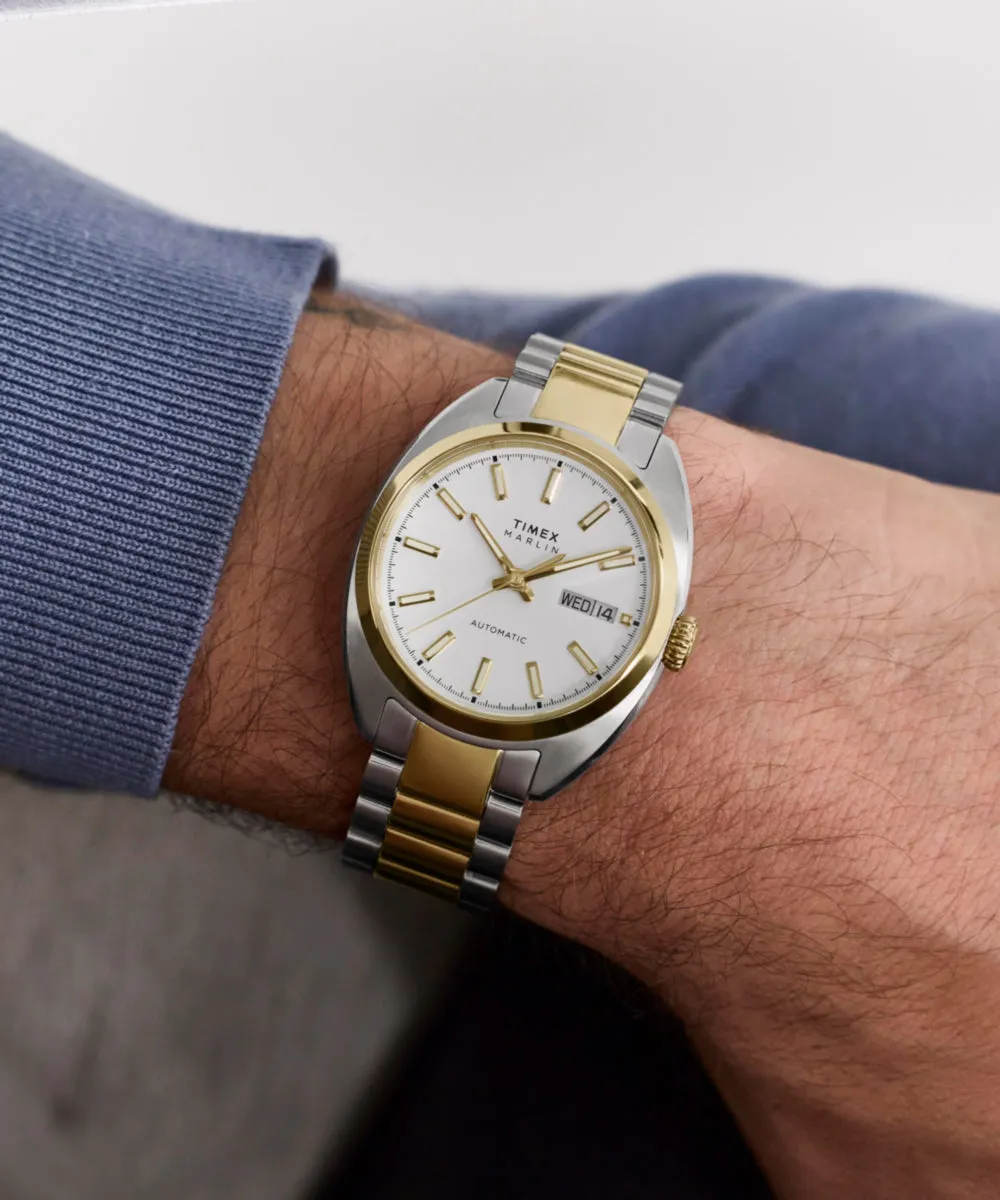 Marlin® Draper Automatic 37mm Stainless Steel Bracelet Watch sold by Timex product image thumbnail 2