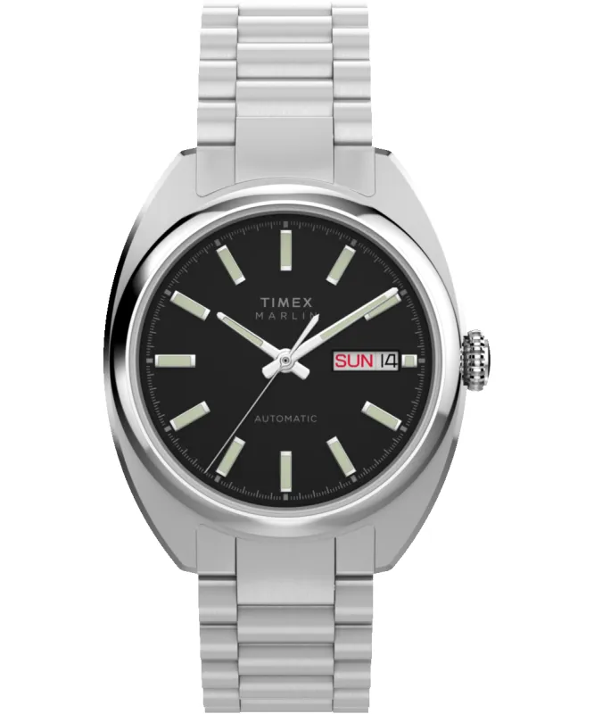 Marlin® Draper Automatic 37mm Stainless Steel Bracelet Watch made by Timex