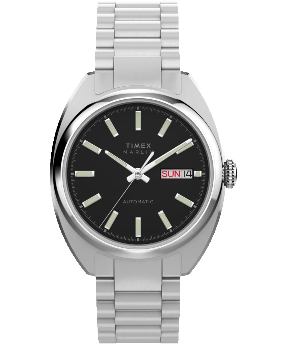 Marlin® Draper Automatic 37mm Stainless Steel Bracelet Watch sold by Timex