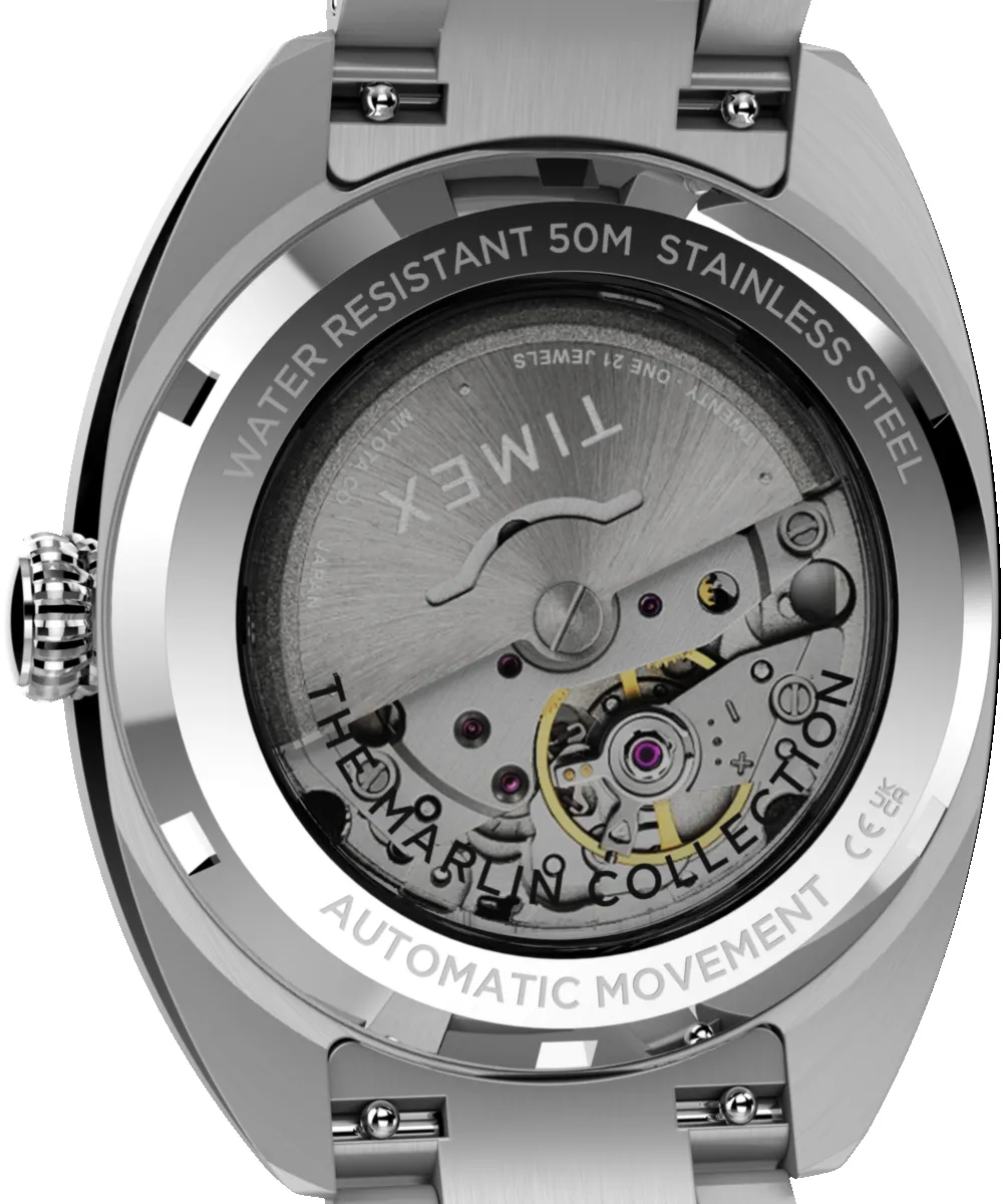 Marlin® Draper Automatic 37mm Stainless Steel Bracelet Watch sold by Timex product image thumbnail 5