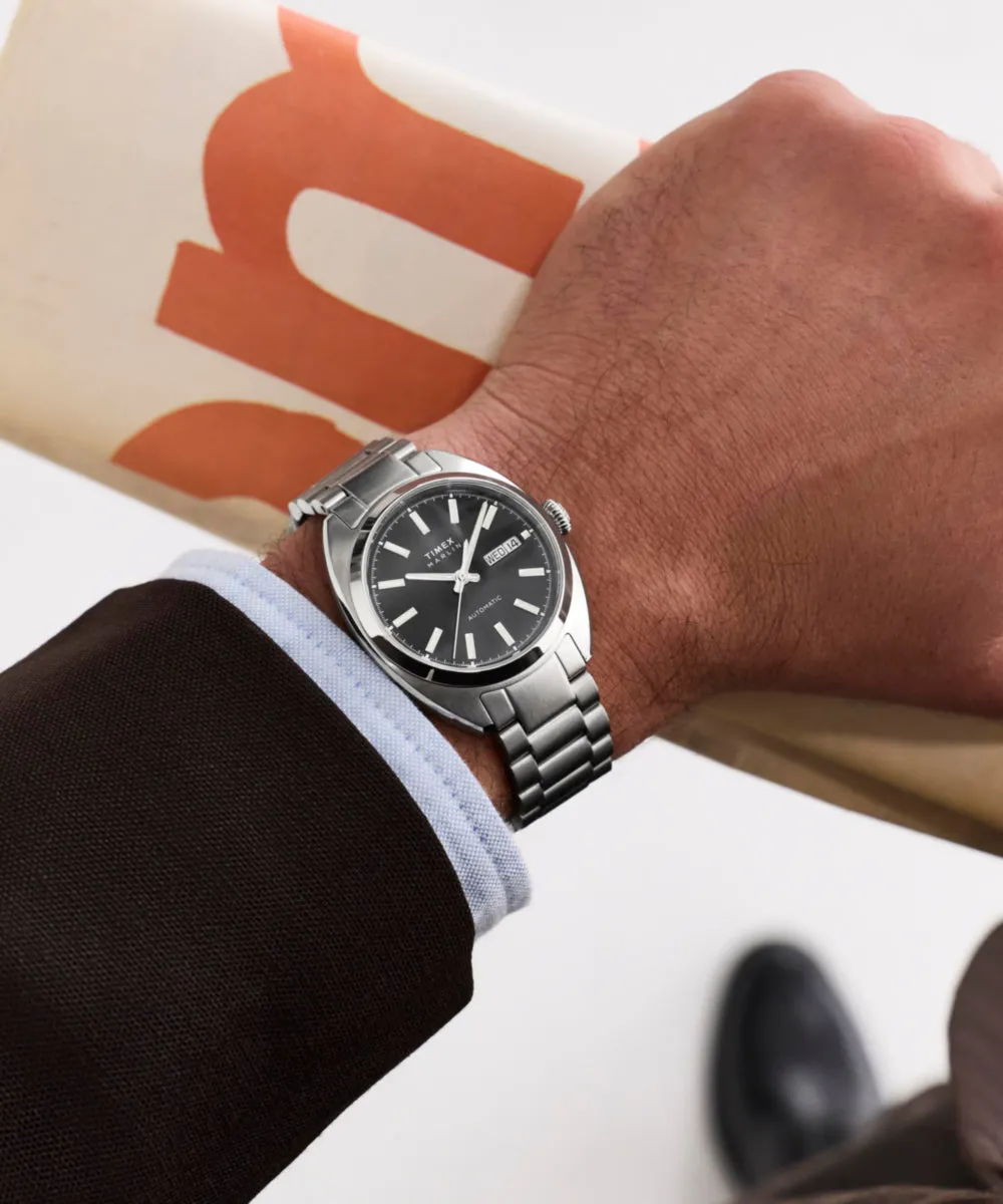 Marlin® Draper Automatic 37mm Stainless Steel Bracelet Watch sold by Timex product image thumbnail 2