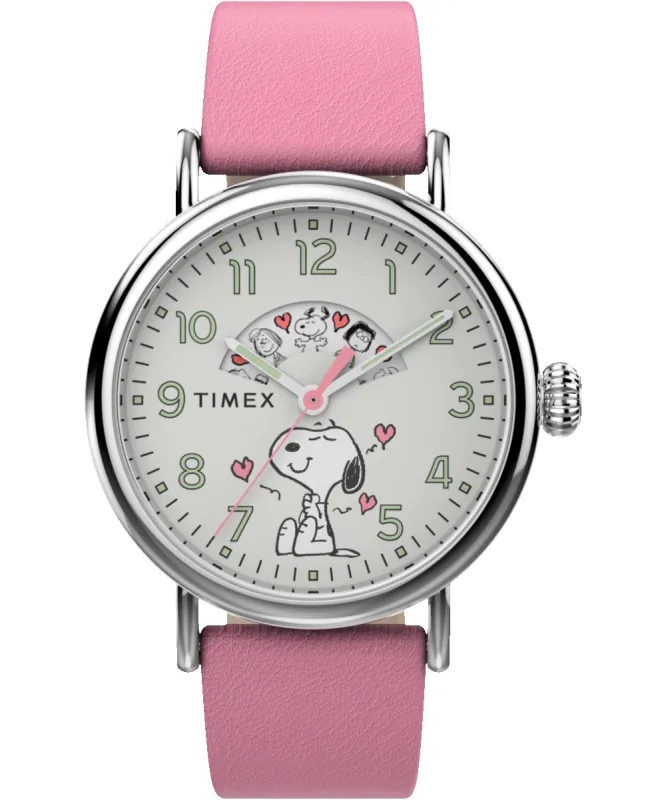 Peanuts x Timex Standard Valentine's 40mm Leather Strap Watch sold by Timex