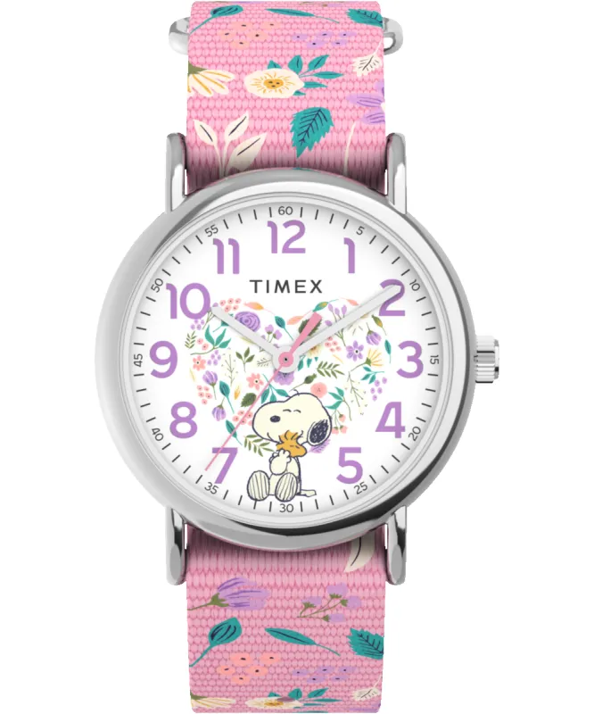 Peanuts® x Timex Weekender In Bloom 38mm Fabric Strap Watch sold by Timex