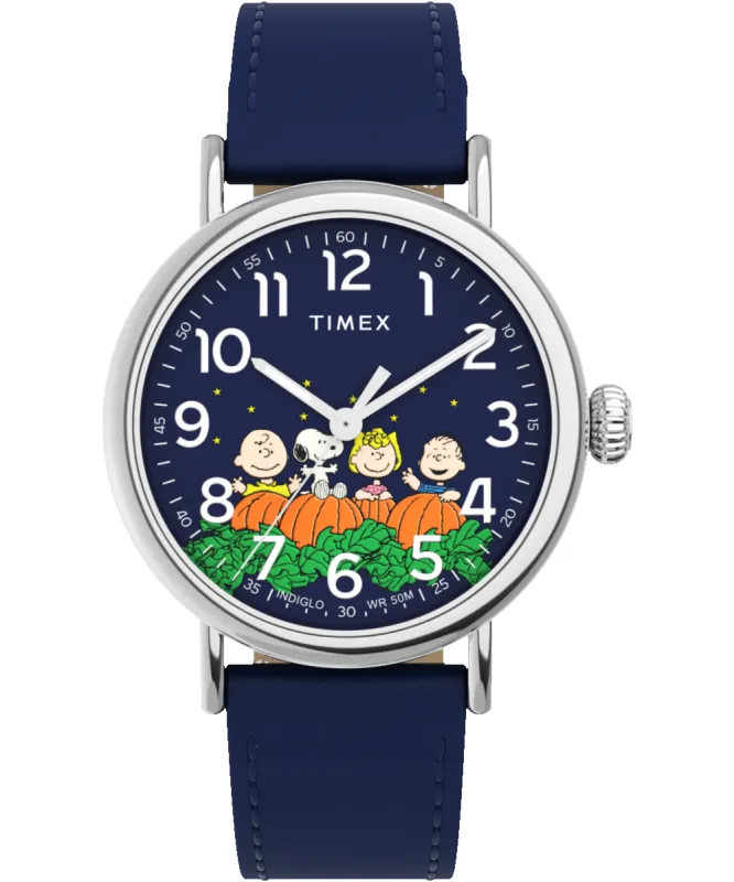 Peanuts® x Timex Standard Pumpkin Patch 40mm Leather Strap Watch   sold by Timex