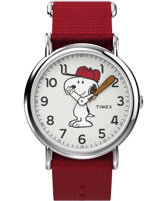 Peanuts® x Timex Snoopy 38mm Fabric Strap Watch sold by Timex