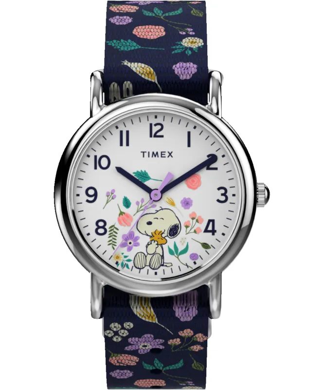Peanuts® Floral x Timex Weekender 31mm Fabric Strap Watch sold by Timex