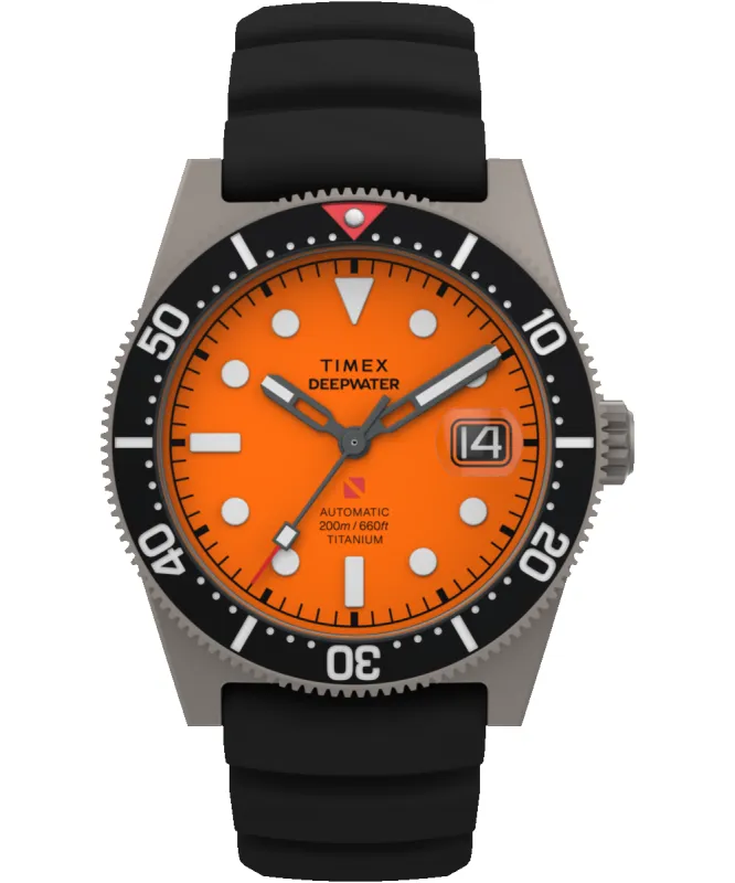 Deepwater Reef 200 Titanium Automatic 41mm Synthetic Rubber Strap Watch made by Timex