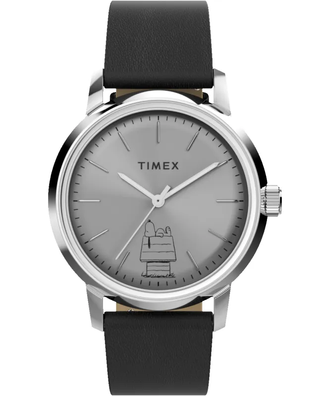 Peanuts® x Timex Marlin® Automatic 75th Anniversary Edition 40mm Leather Strap Watch made by Timex