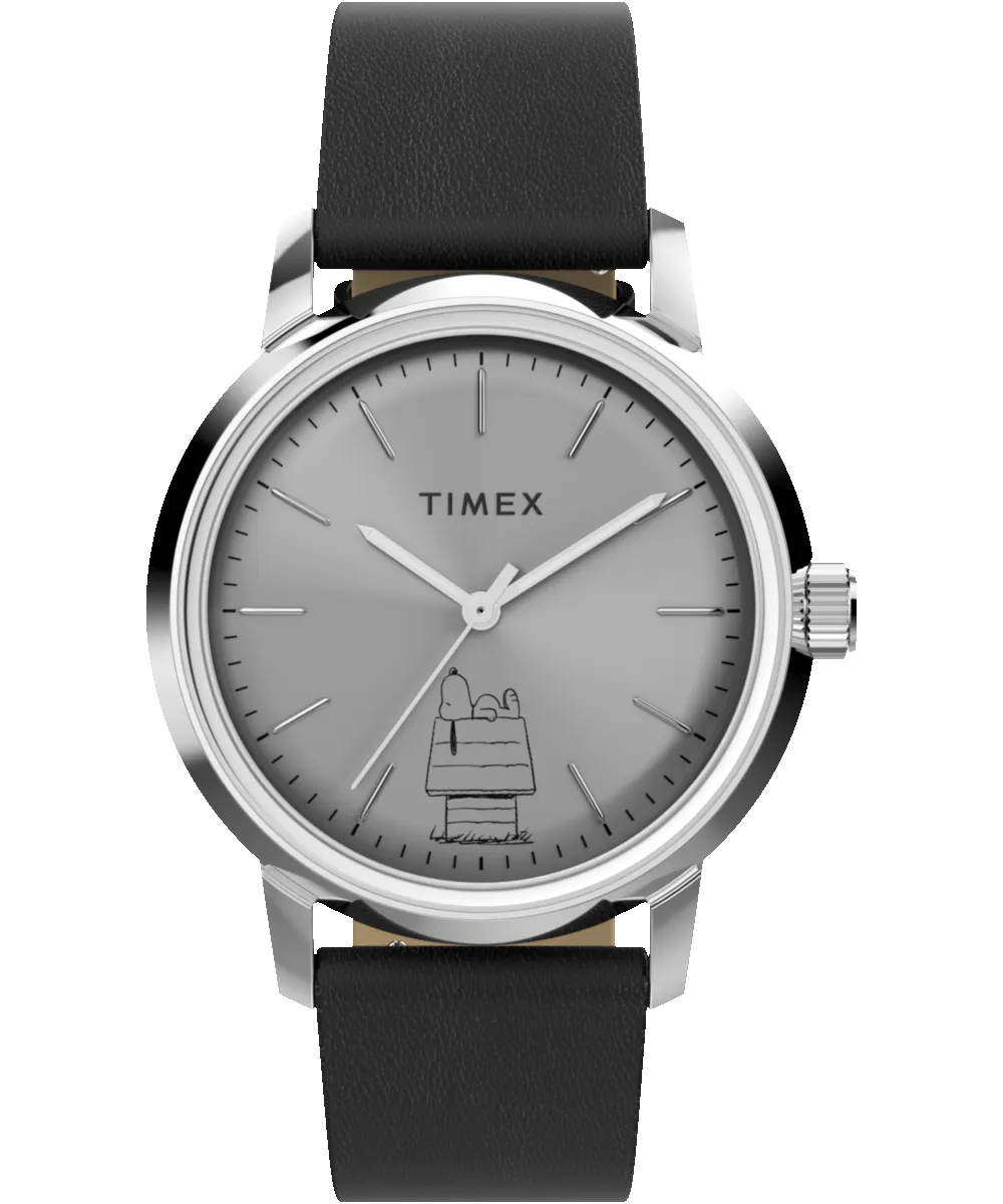 Peanuts® x Timex Marlin® Automatic 75th Anniversary Edition 40mm Leather Strap Watch sold by Timex
