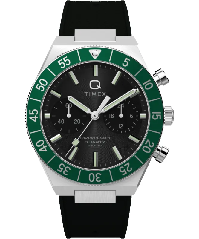 Q Timex Continental Chronograph 40mm Synthetic Rubber Strap Watch sold by Timex