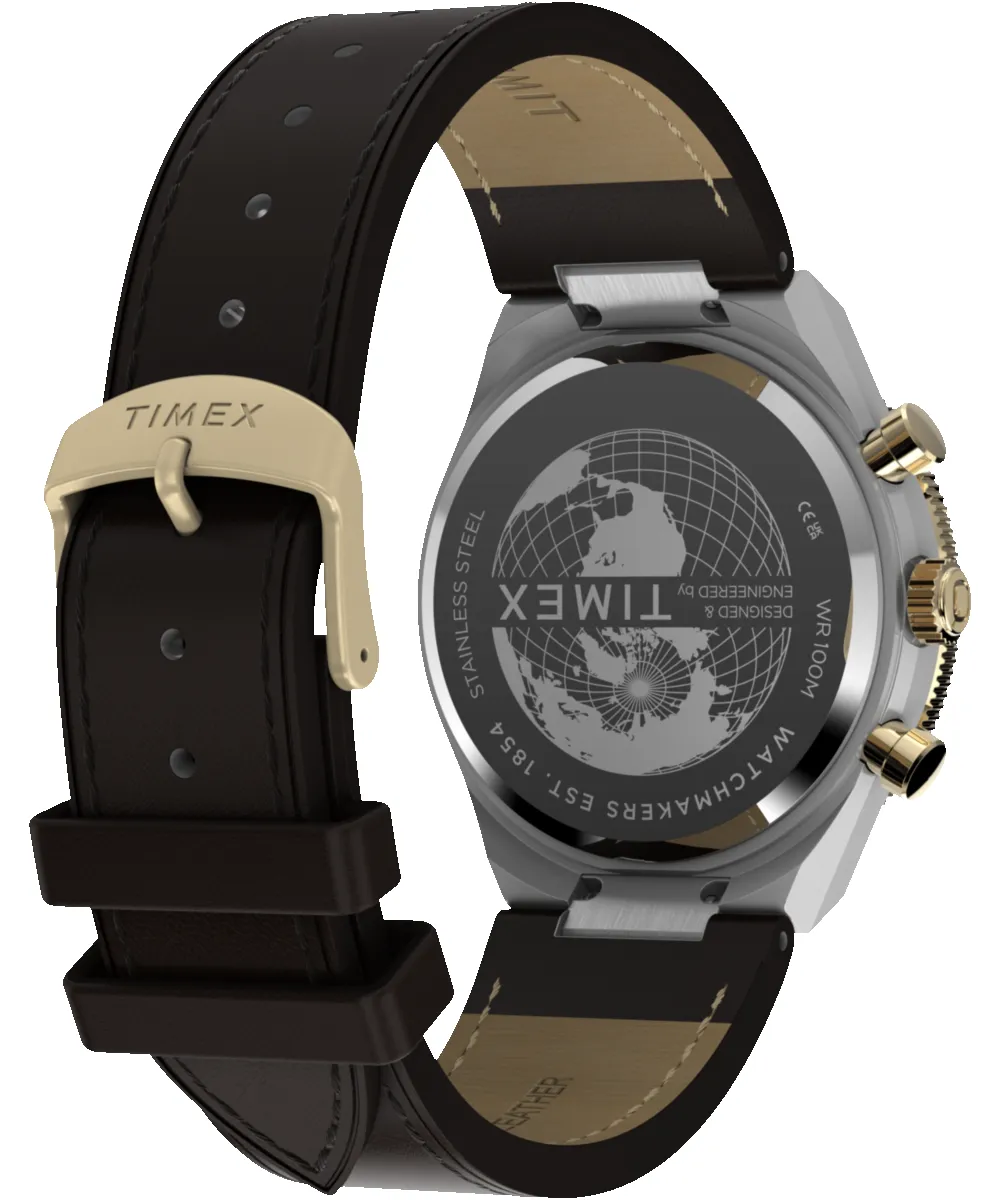 Q Timex Continental Chronograph 40mm Leather Strap Watch sold by Timex product image thumbnail 5