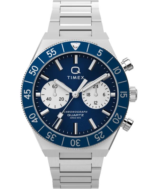 Q Timex Continental Chronograph 40mm Stainless Steel Bracelet Watch sold by Timex