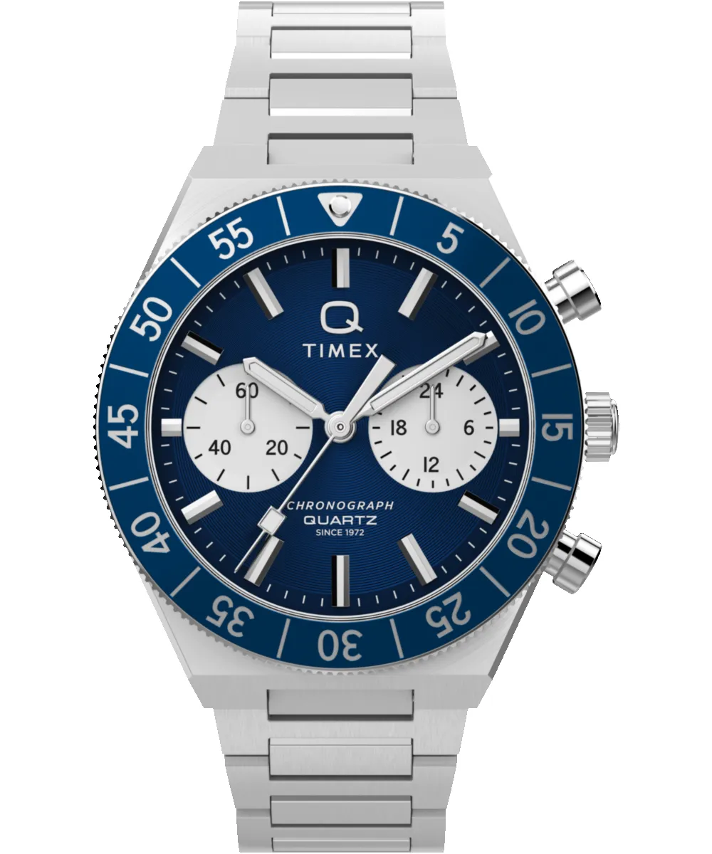 Q Timex Continental Chronograph 40mm Stainless Steel Bracelet Watch sold by Timex