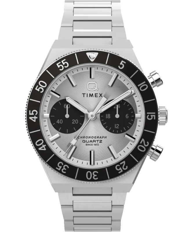 Q Timex Continental Chronograph 40mm Stainless Steel Bracelet Watch sold by Timex