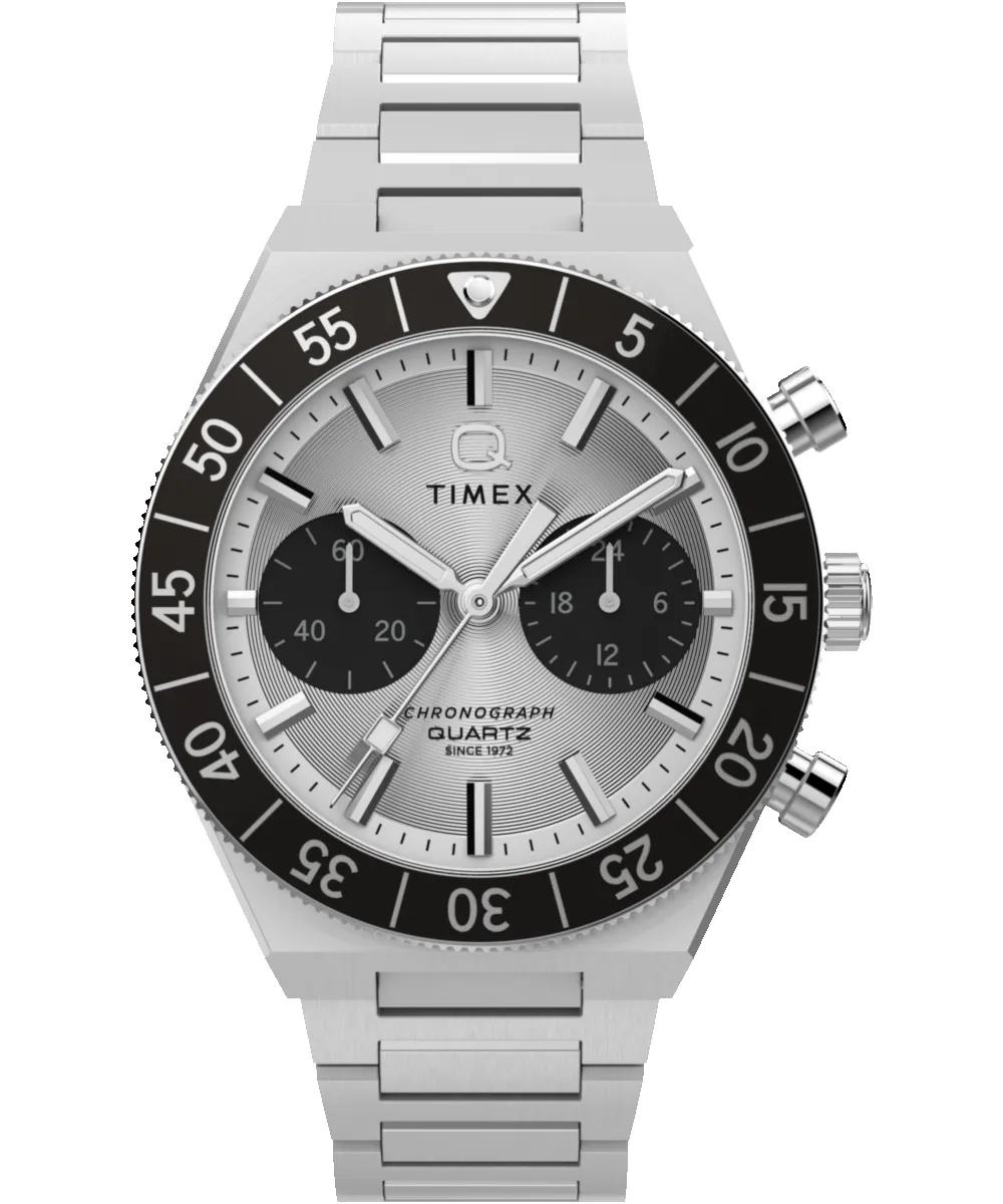 Q Timex Continental Chronograph 40mm Stainless Steel Bracelet Watch sold by Timex