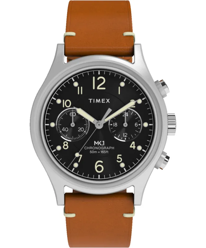 MK1 Chronograph 40mm Leather Strap Watch sold by Timex