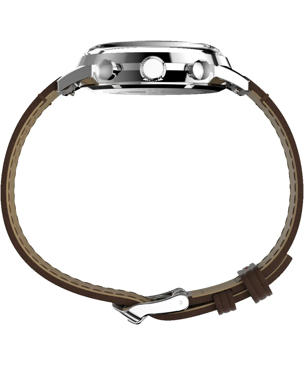 Marlin® Chronograph Tachymeter 40mm Leather Strap Watch sold by Timex product image thumbnail 3