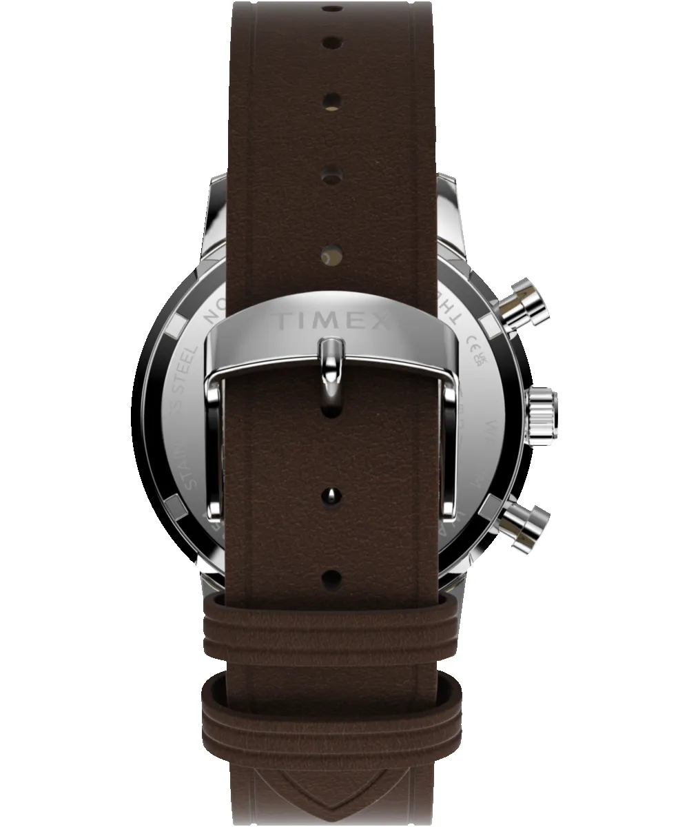 Marlin® Chronograph Tachymeter 40mm Leather Strap Watch sold by Timex product image thumbnail 4