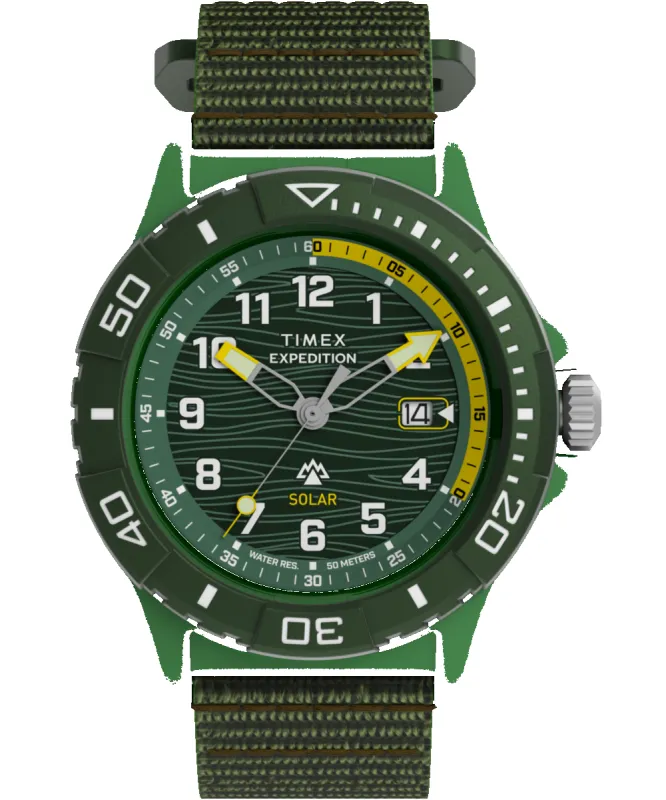 Expedition® Freedive Solar 46mm #tide Fabric Strap Watch made by Timex