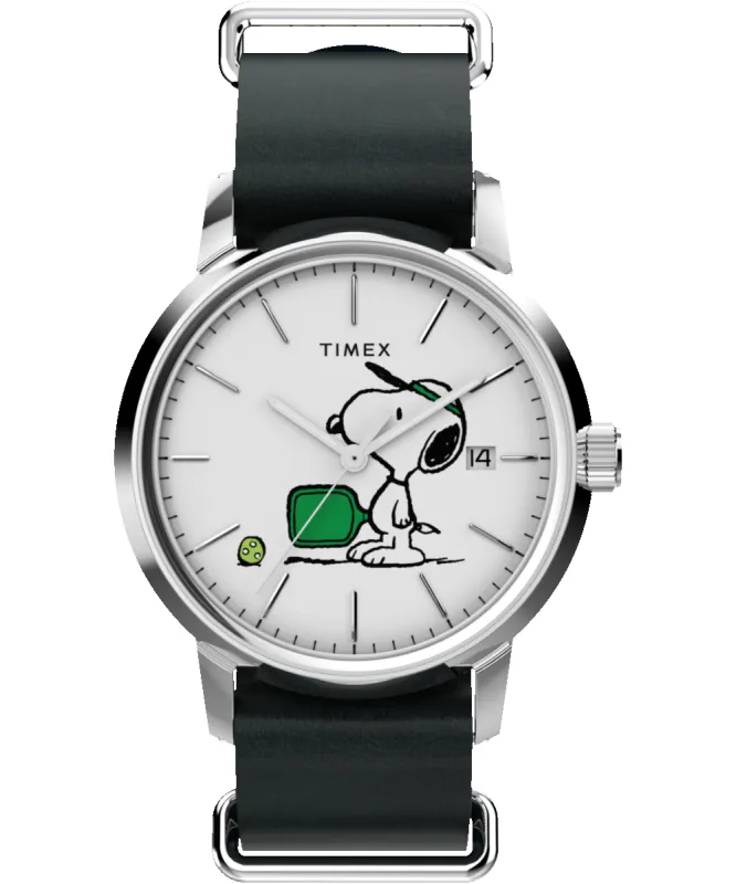 Peanuts® x Timex Marlin® Automatic Pickleball 40mm Leather Strap Watch sold by Timex